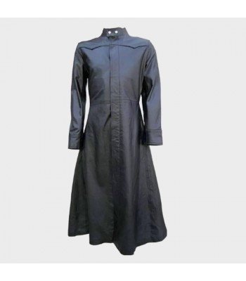 Men Neo Matrix Long Gothic Leather Trench Coat